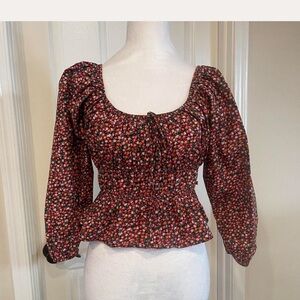 Zara Multicolor Pelum  Floral Blouse Size M